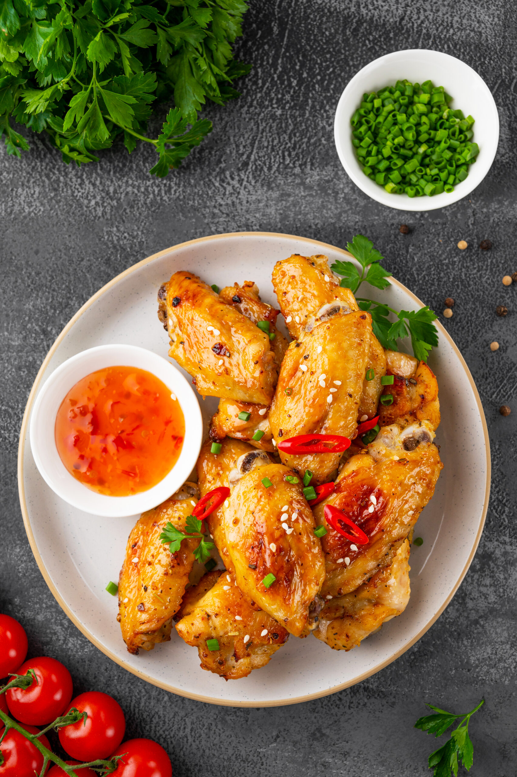 baked chicken wings served with sweet chili sauce 2024 01 18 18 19 49 utc scaled